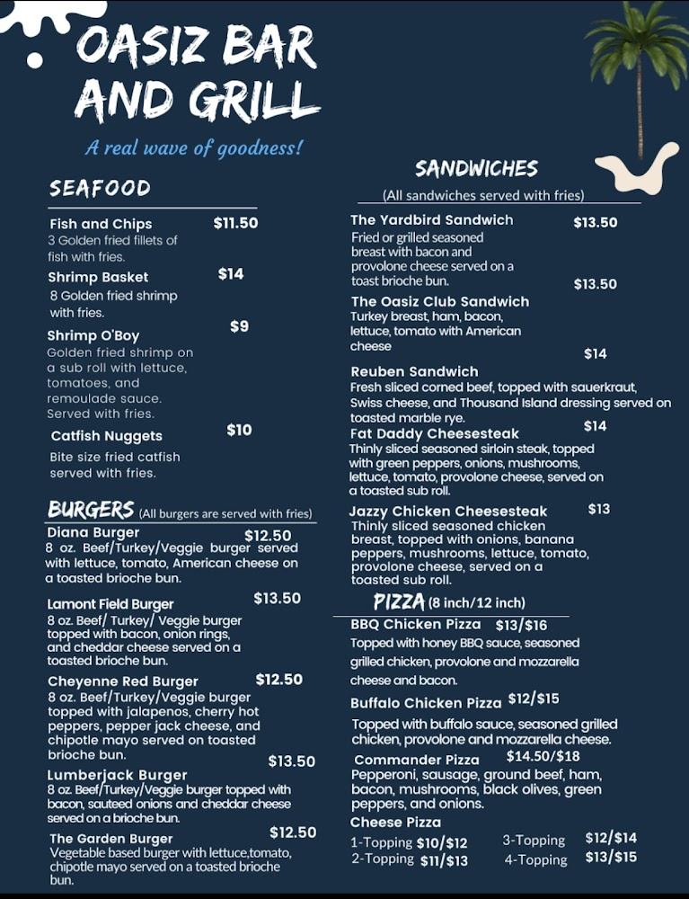 Oasiz Bar & Grill Menu image 2